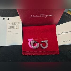 Ferragamo Crystal-Embellished Half-hoop Earrings Set Full inclusion